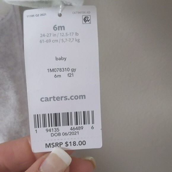 🔥 Carter's Heather gray sleeper with fox and bird - 6 mos - NWT - Picture 3 of 4